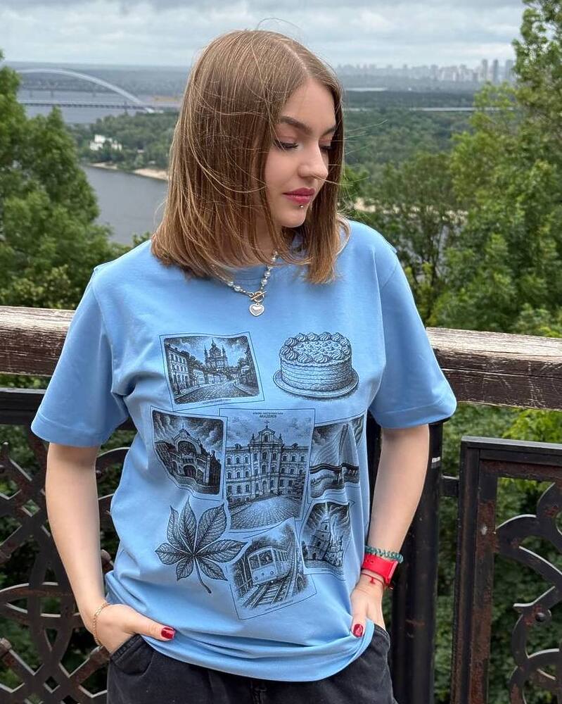 Футболка "Києве мій" блвкитна унісекс